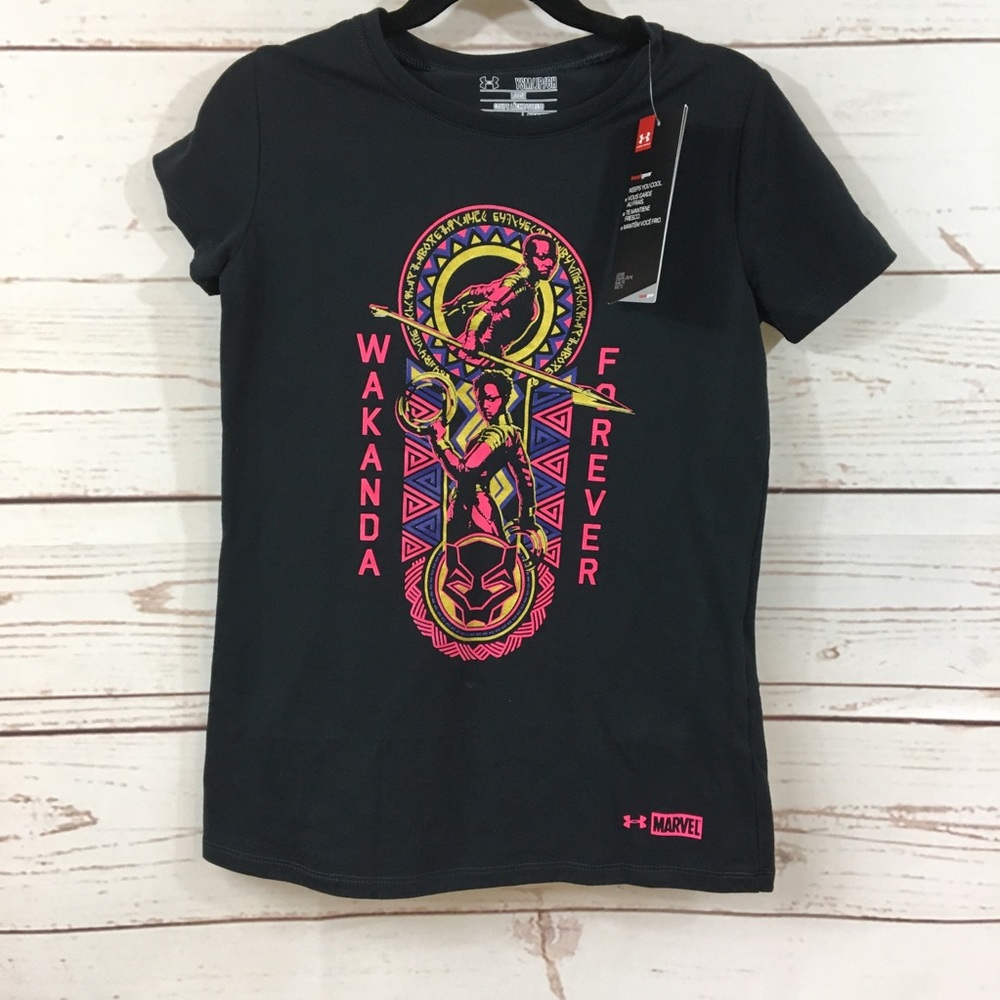 Girls Marvel Under Armour Wakanda Forever Tee